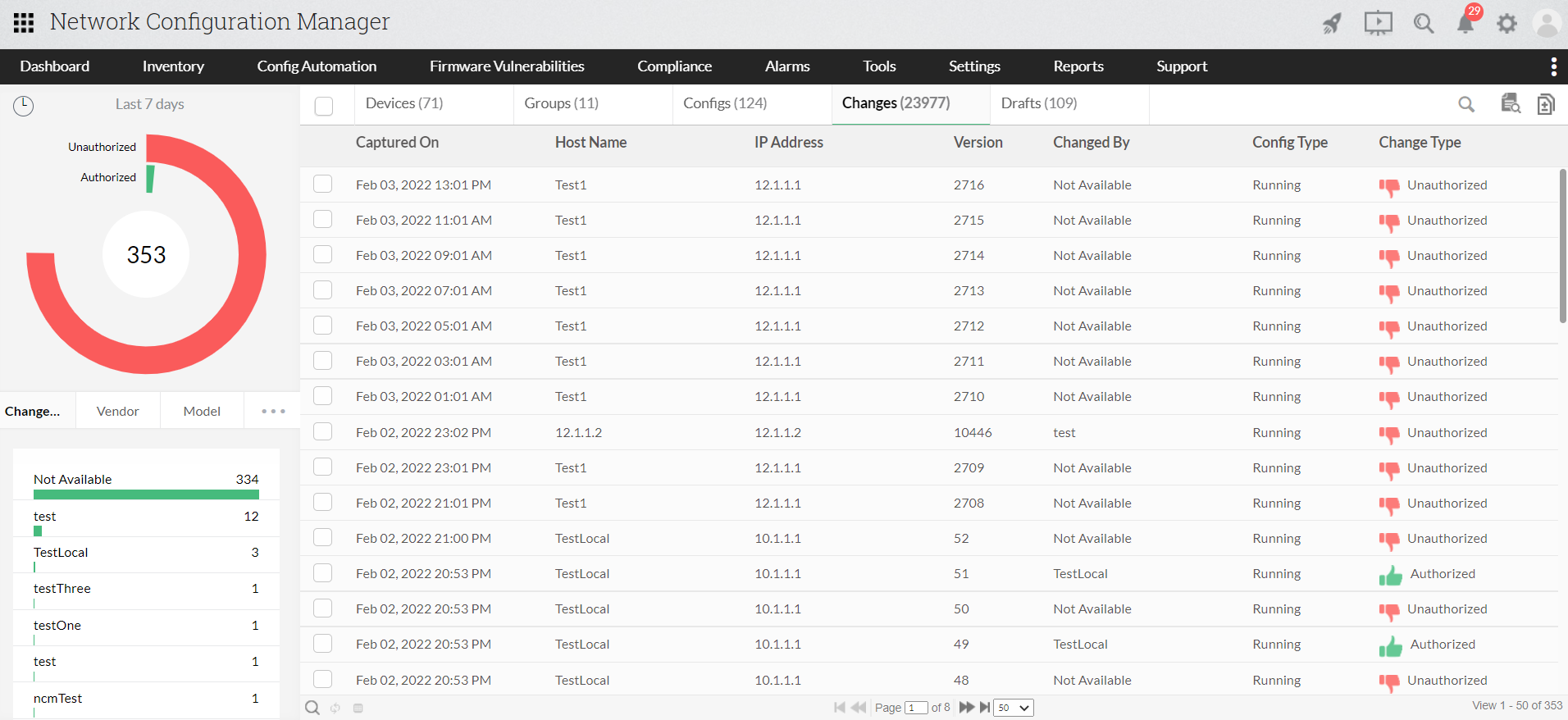 HP Configuration Manager - ManageEngine Network Configuration Manager