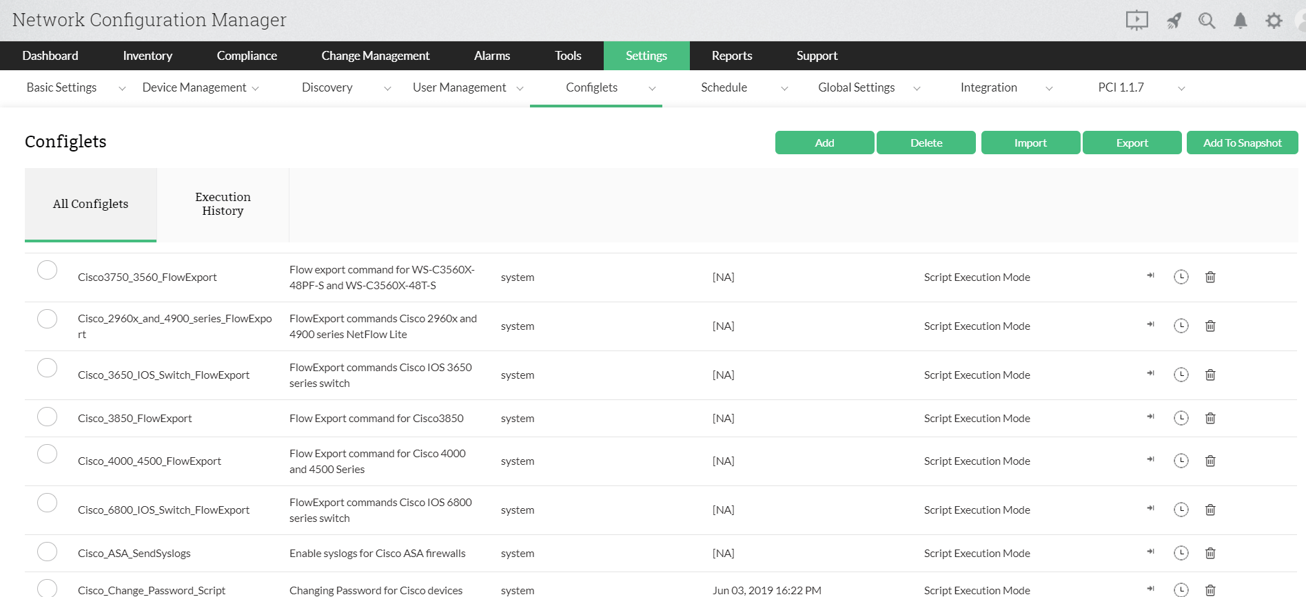 Automatización de tareas de configuración de Cisco de Network Configuration Manager