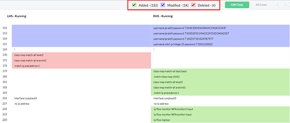 Network Config Compare Tool - ManageEngine Network Configuration Manager