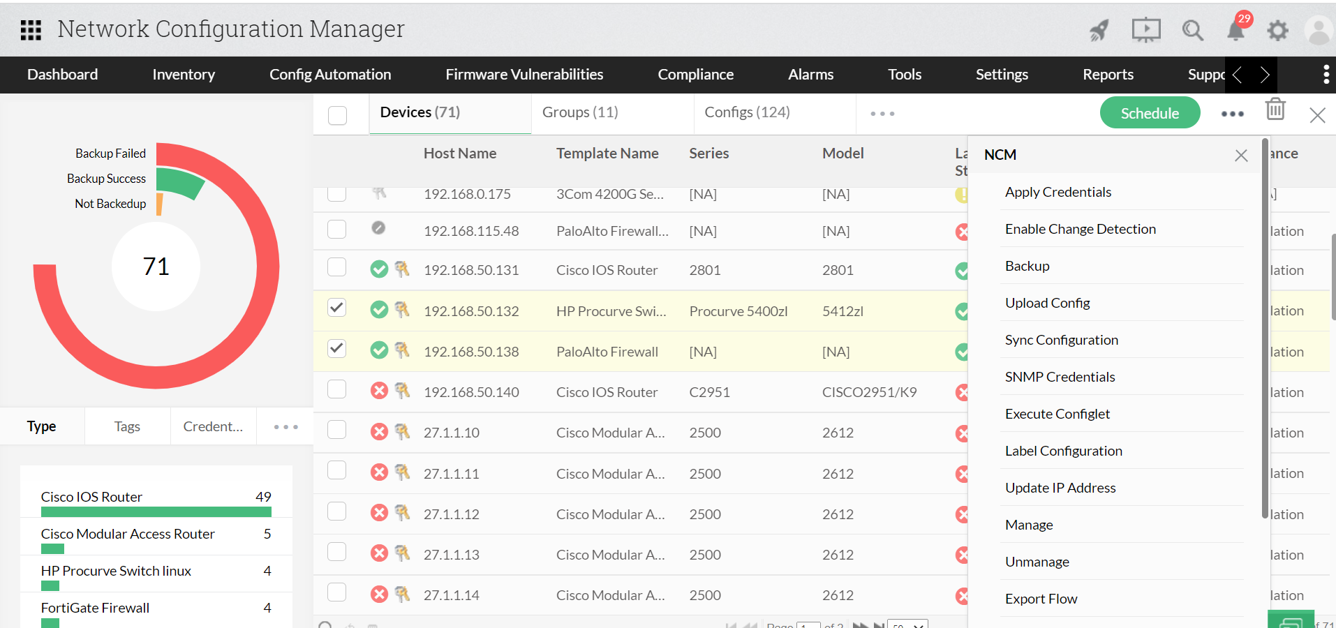 Network Backup Software - ManageEngine Network Configuration Manager