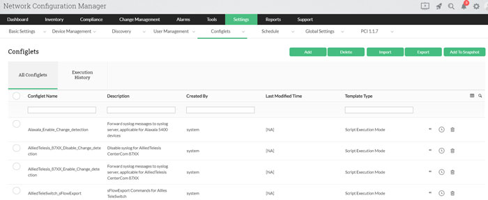 Network Automation Software with Configlets