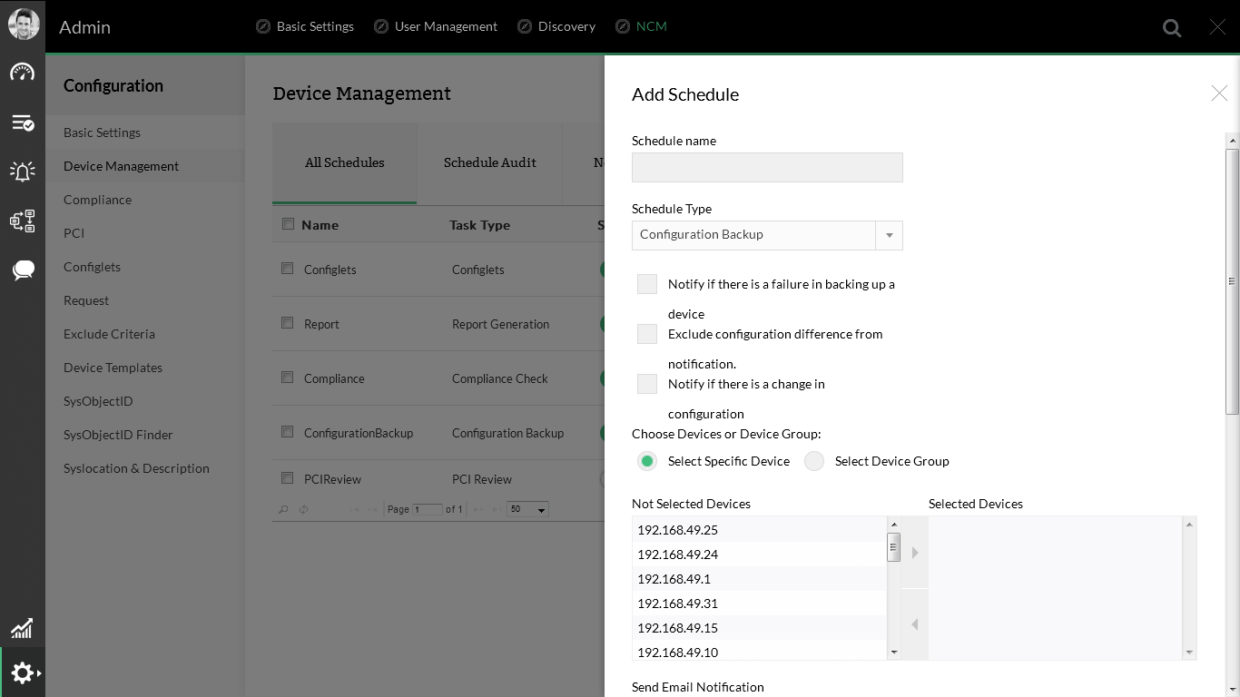 Scheduling Configuration Backup & Other Tasks