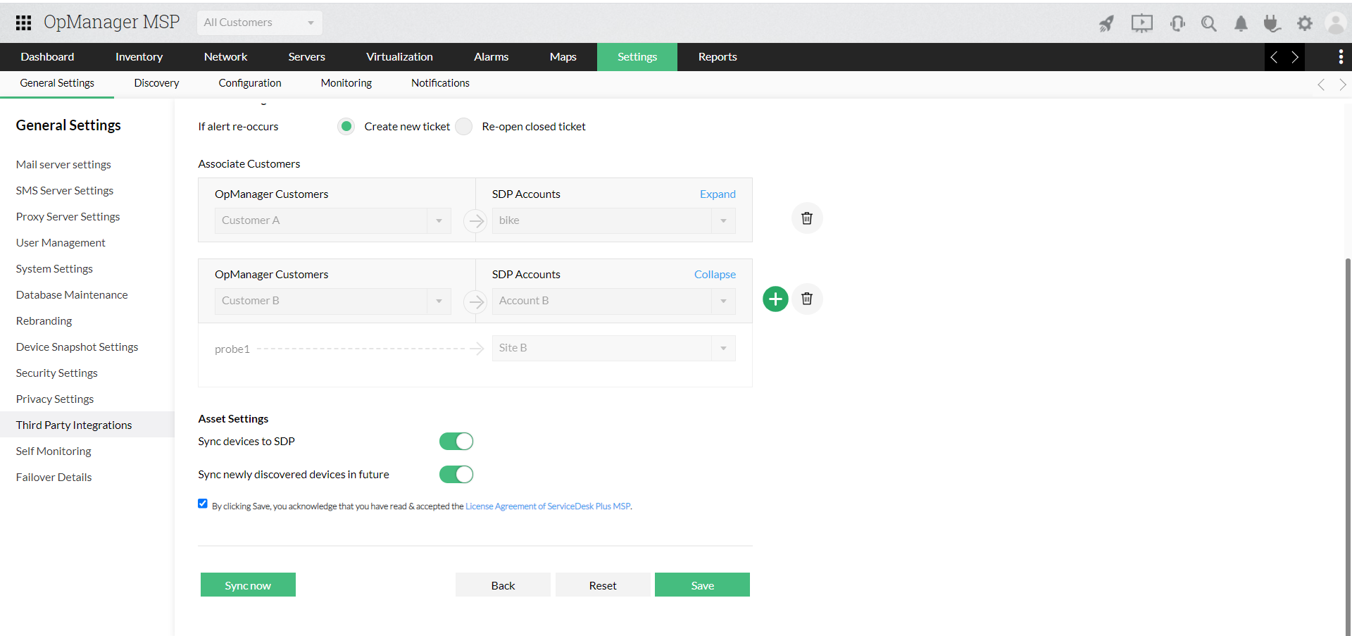 SDP MSP asset integration