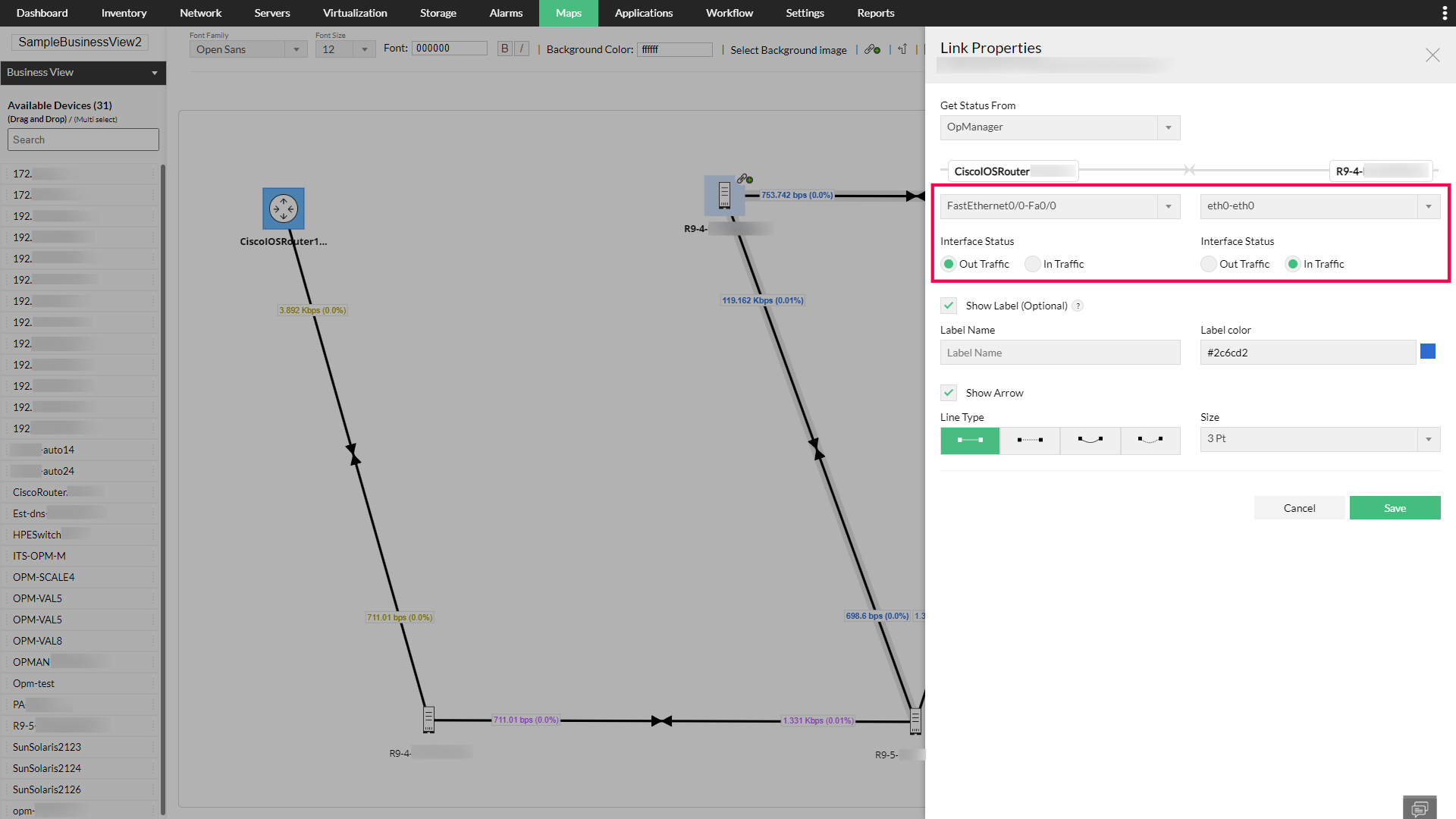 Business View Interface Traffic