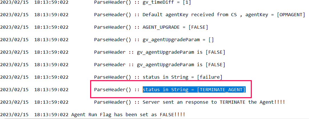 OpManager agent installation errors and it's troubleshooting: TERMINATE_AGENT error