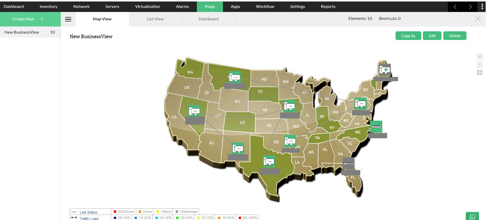 Vistas corporativas - ManageEngine OpManager