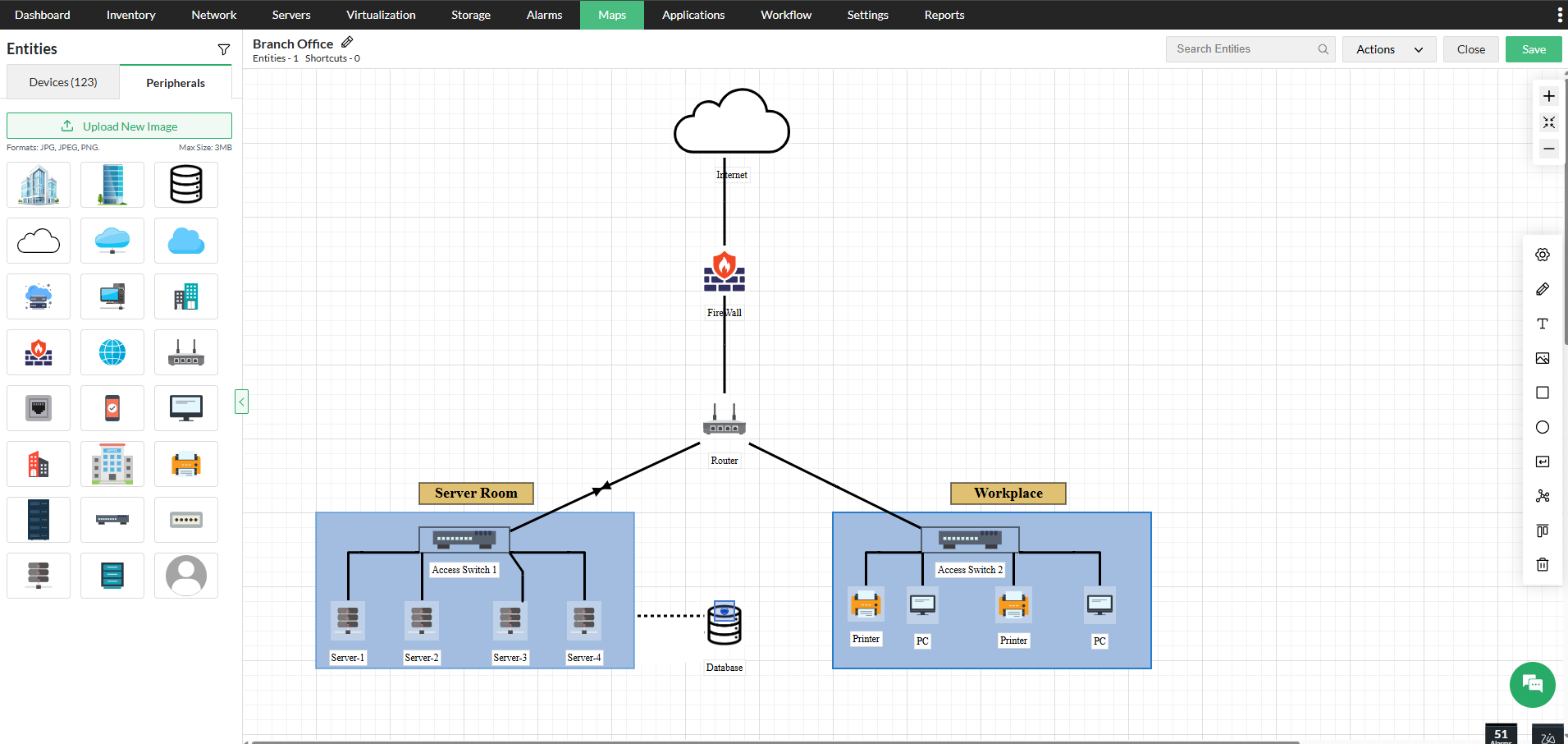 map-settings Business view in OpManager: Business view settings