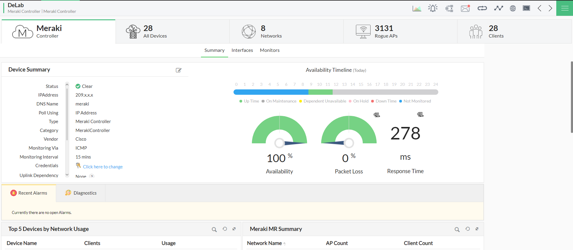 Cisco Meraki performance monitoring - ManageEngine OpManager