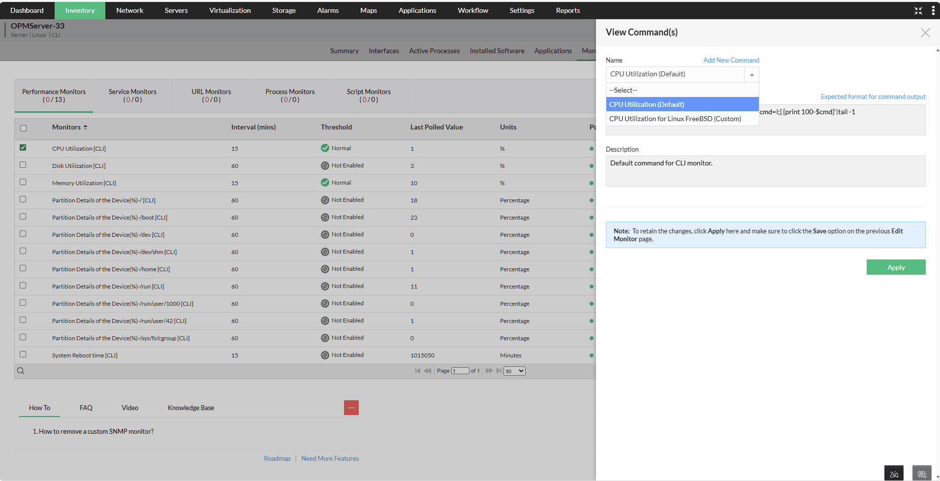  Add, Edit CLI
        Monitor