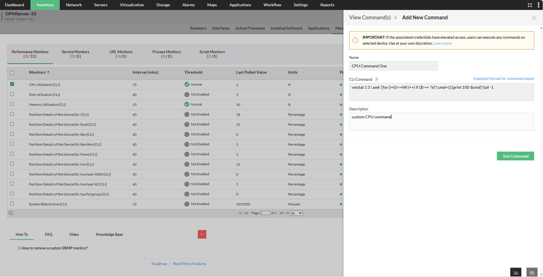  Add, Edit CLI
        Monitor