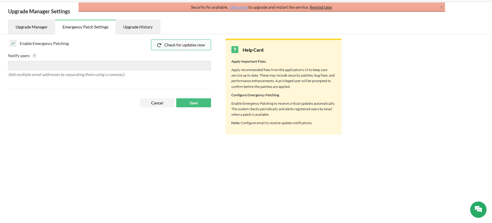 OpManager: Emergency patching