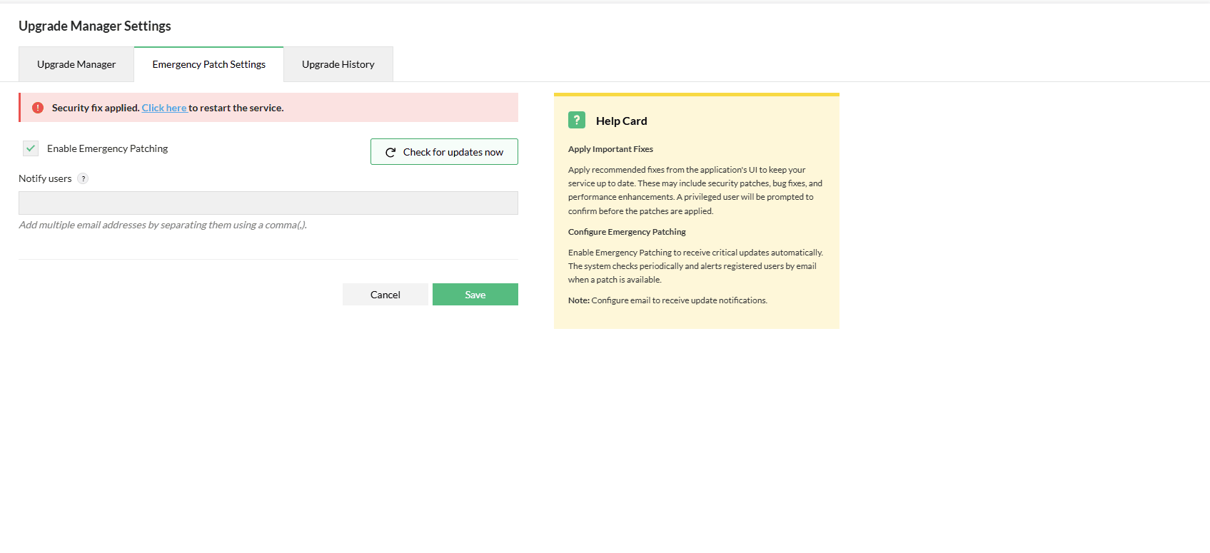 OpManager: Emergency patching