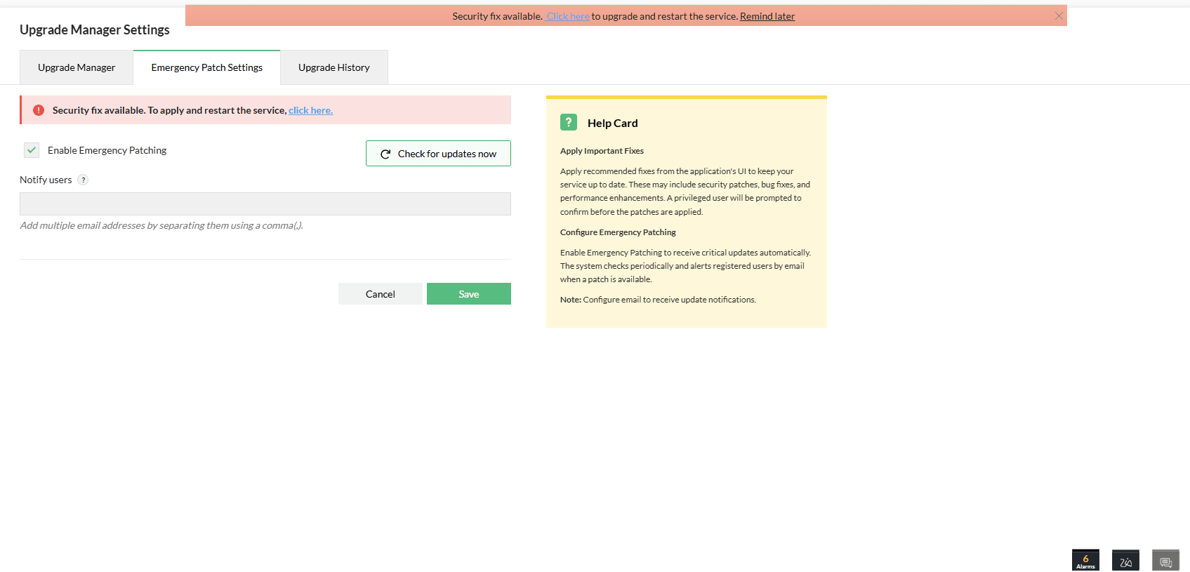 OpManager: Emergency patching