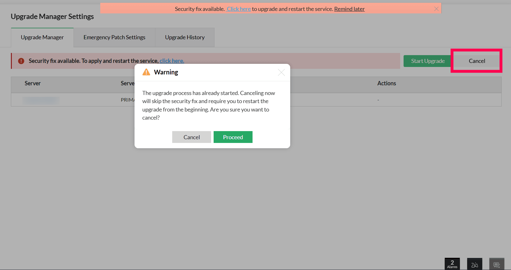 OpManager: Emergency patching