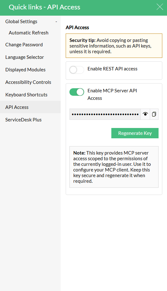 Generate the MCP Server API Key