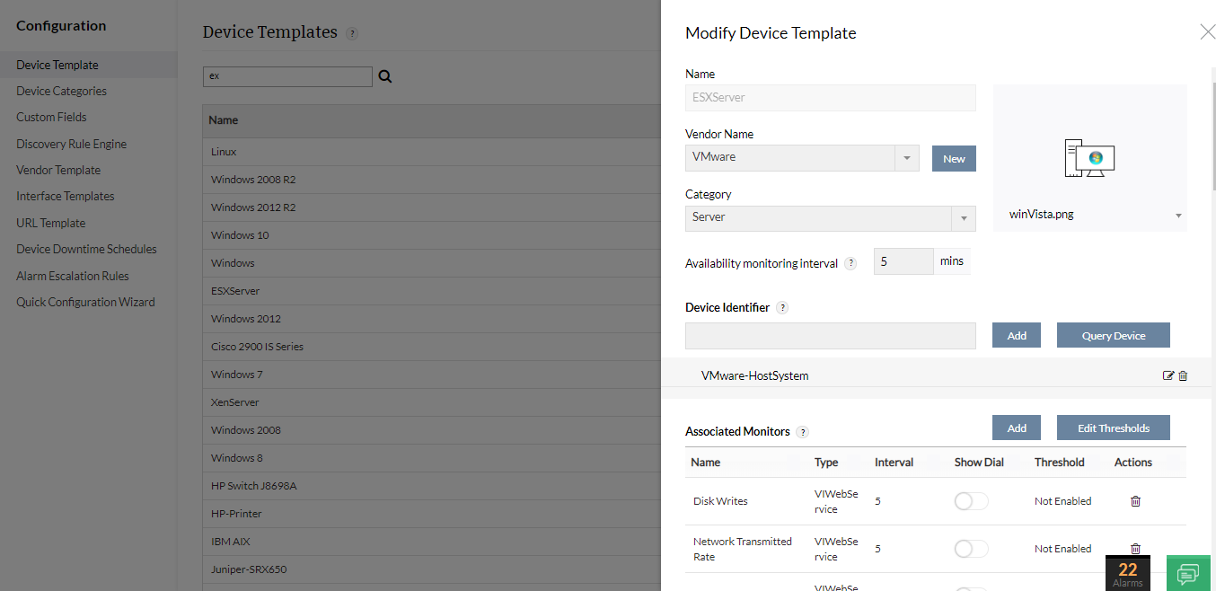 VMware templates - Modify Device template