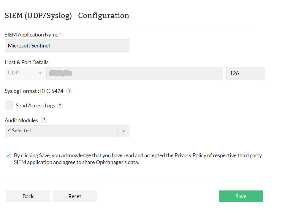 Integrating OpManager with SIEM