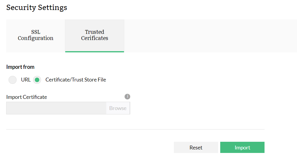 Certificate/ Trust Store file