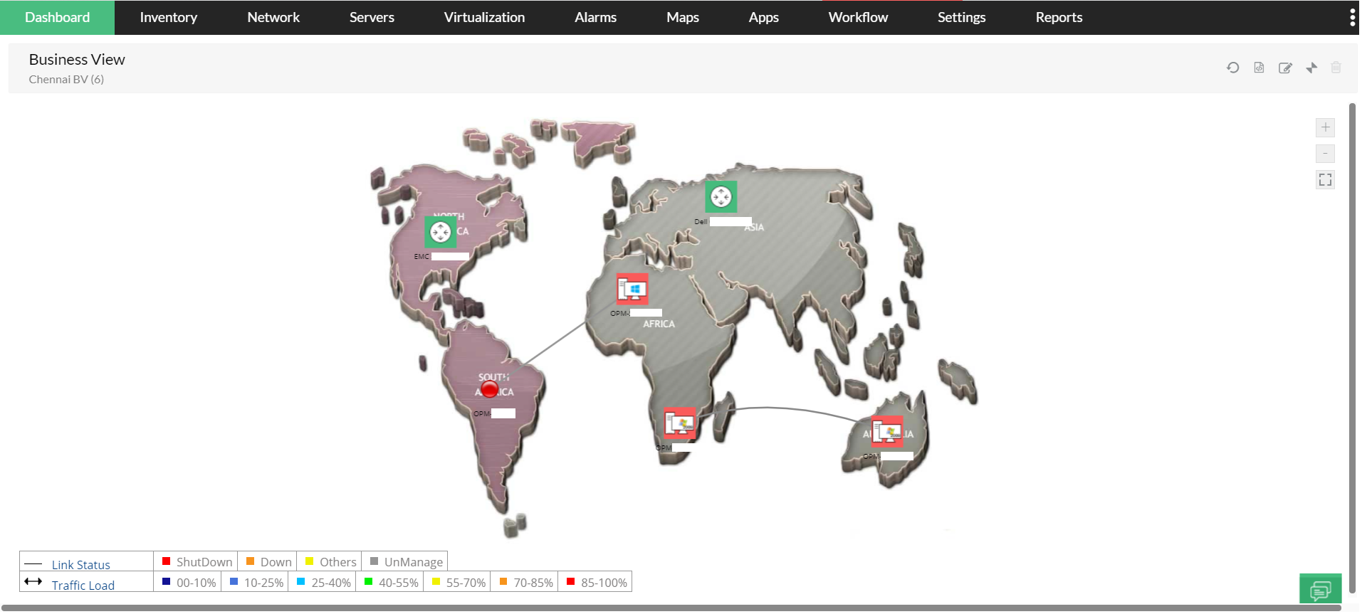 Vistas de negocio - ManageEngine OpManager