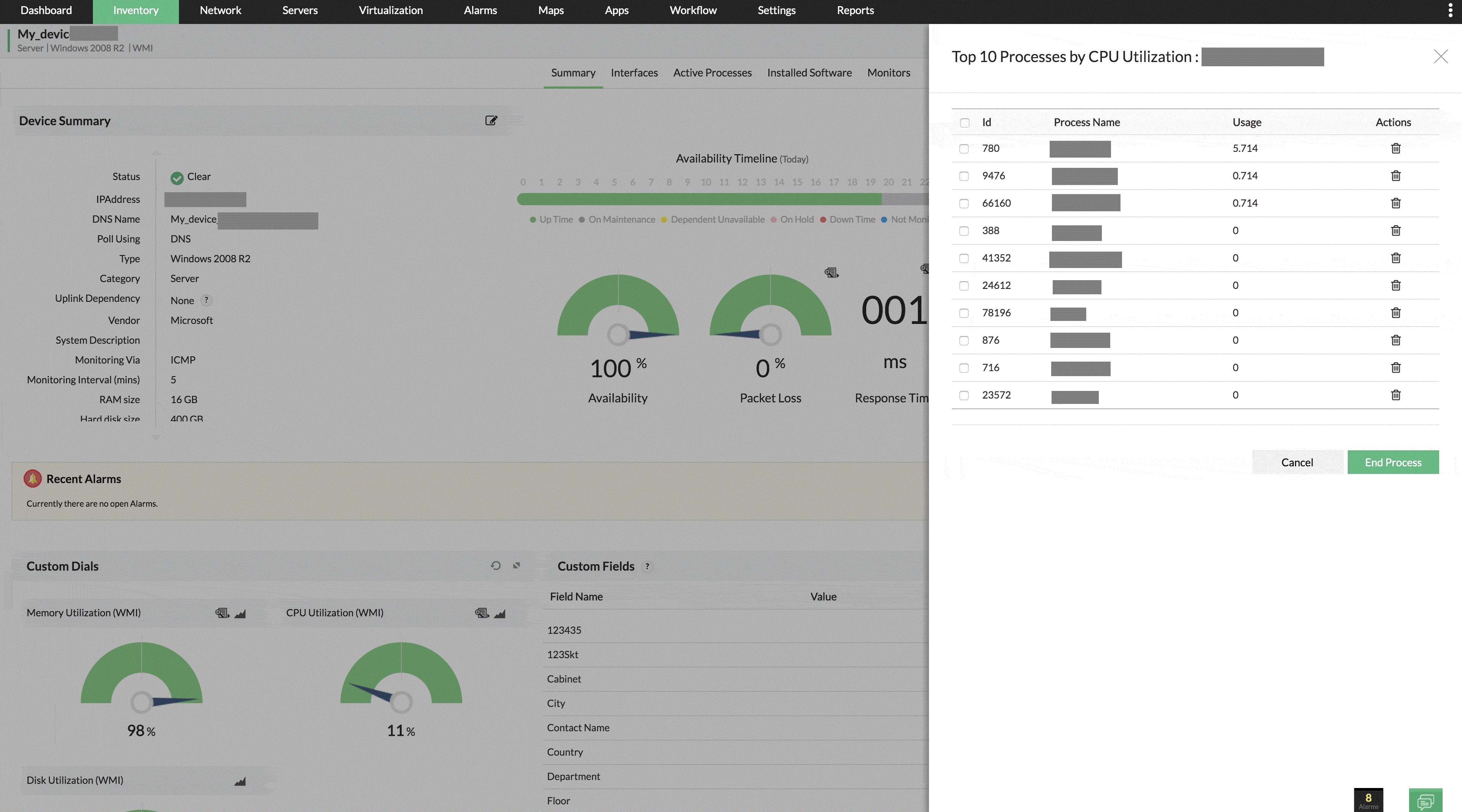 Linux进程监控 监控进程 - ManageEngine OpManager