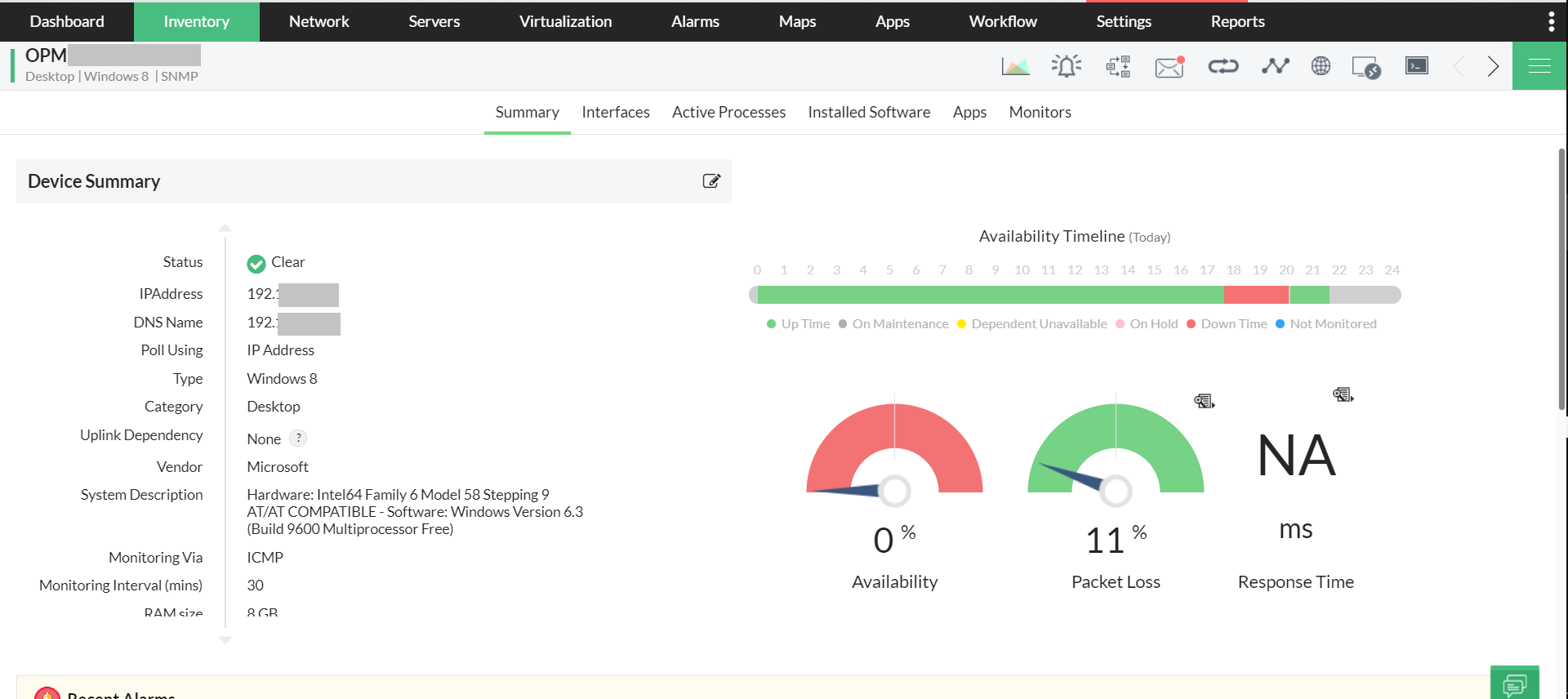 Monitoreo de redes empresariales sin agentes - ManageEngine OpManager