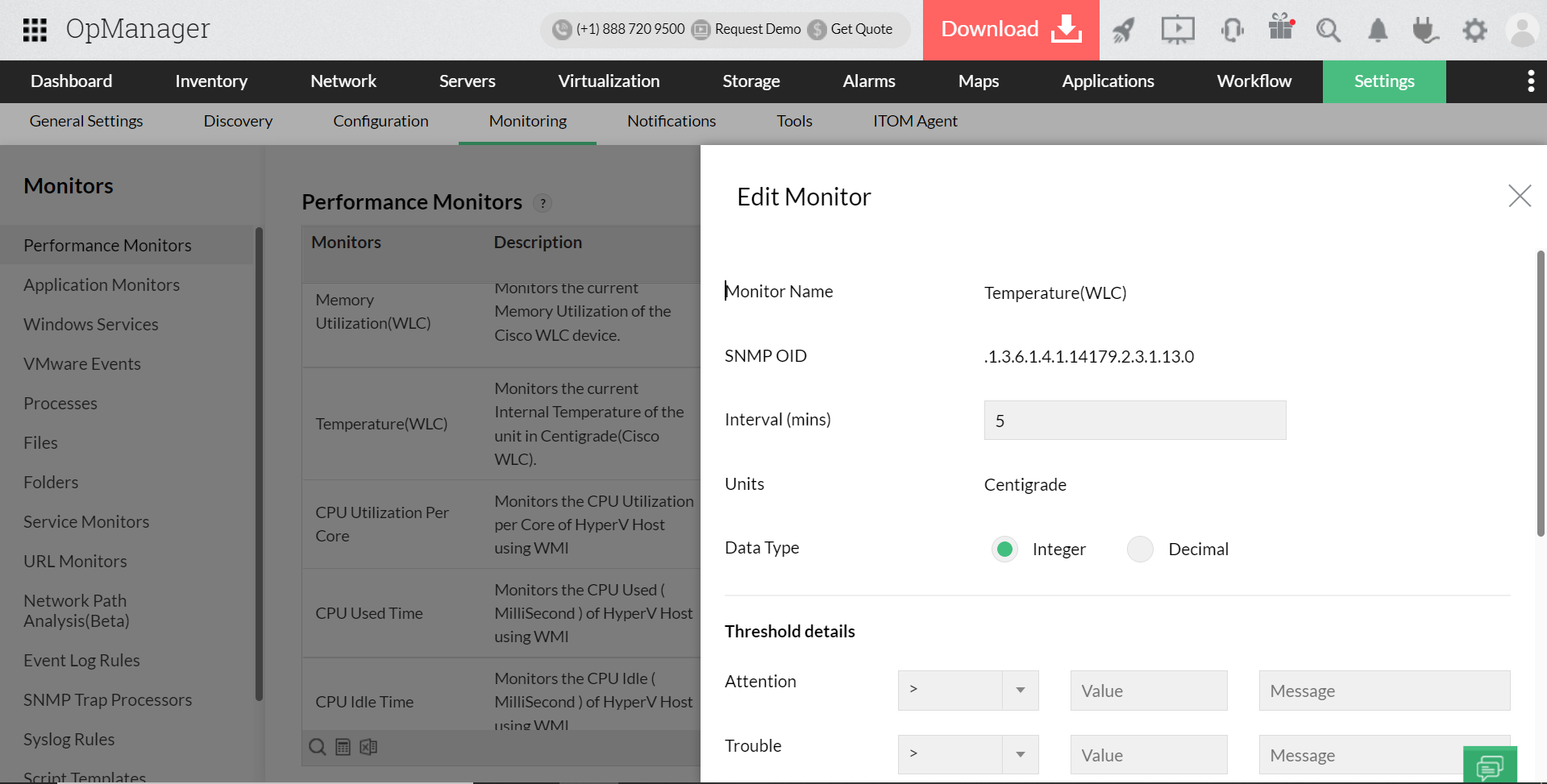 Network Health Monitoring Tool- ManageEngine OpManager