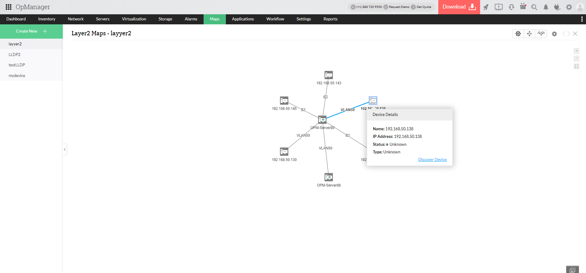 Network topology mapping-ManageEngine OpManager
