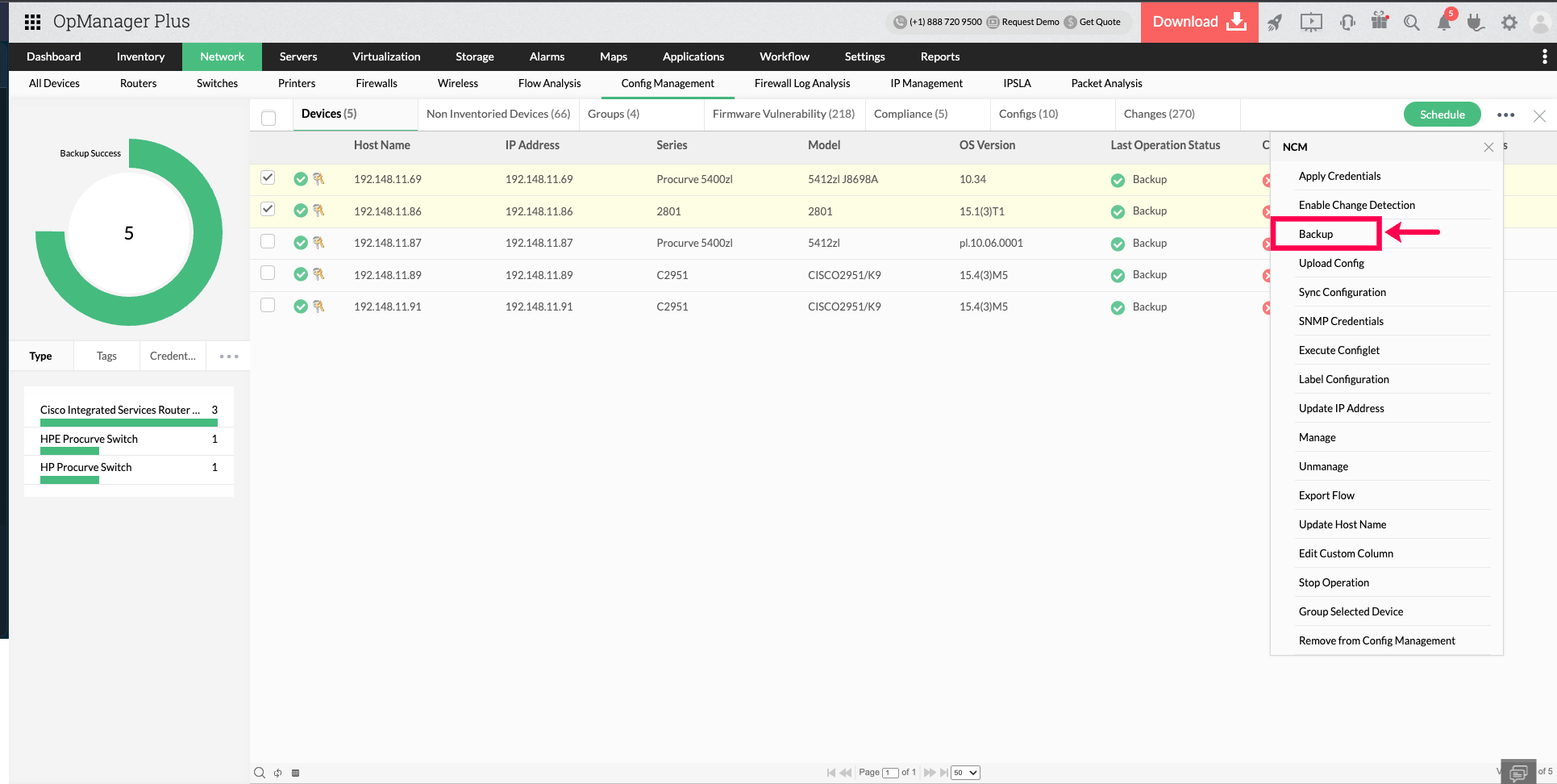 Network Configuration Management add-on - ManageEngine OpManager