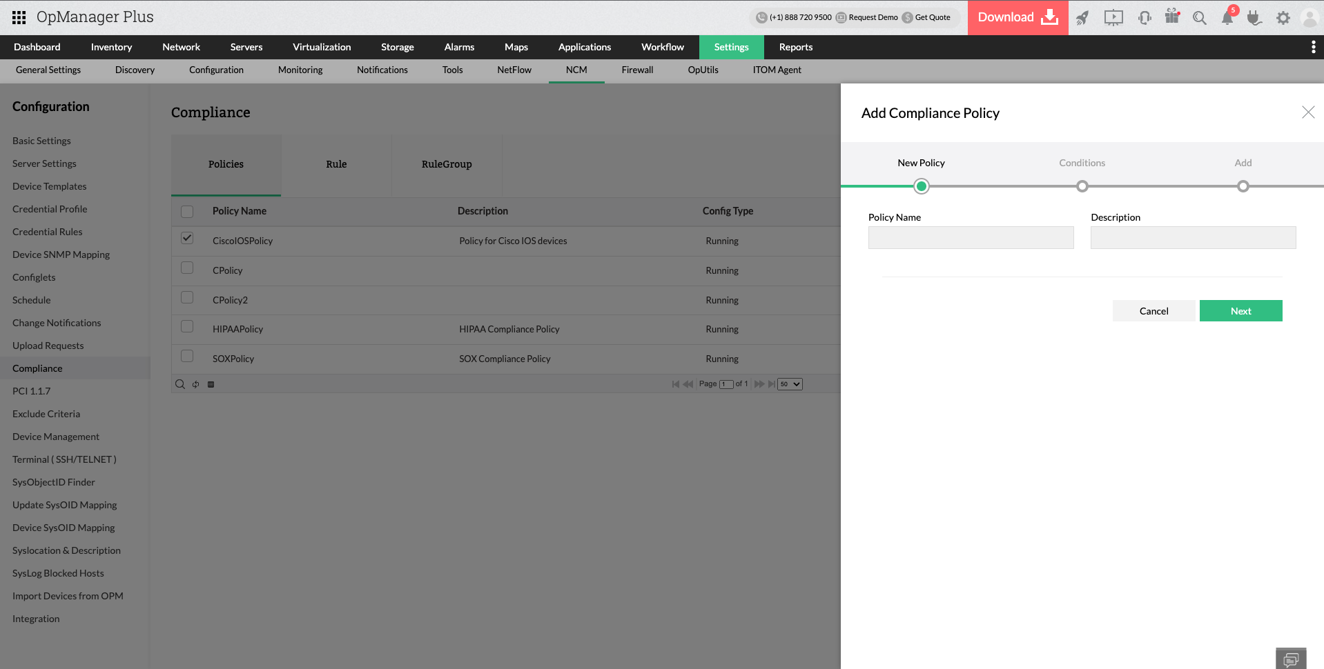 Network Configuration Management add-on - ManageEngine OpManager