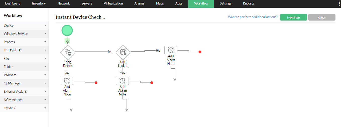 Server uptime monitoring dashboard