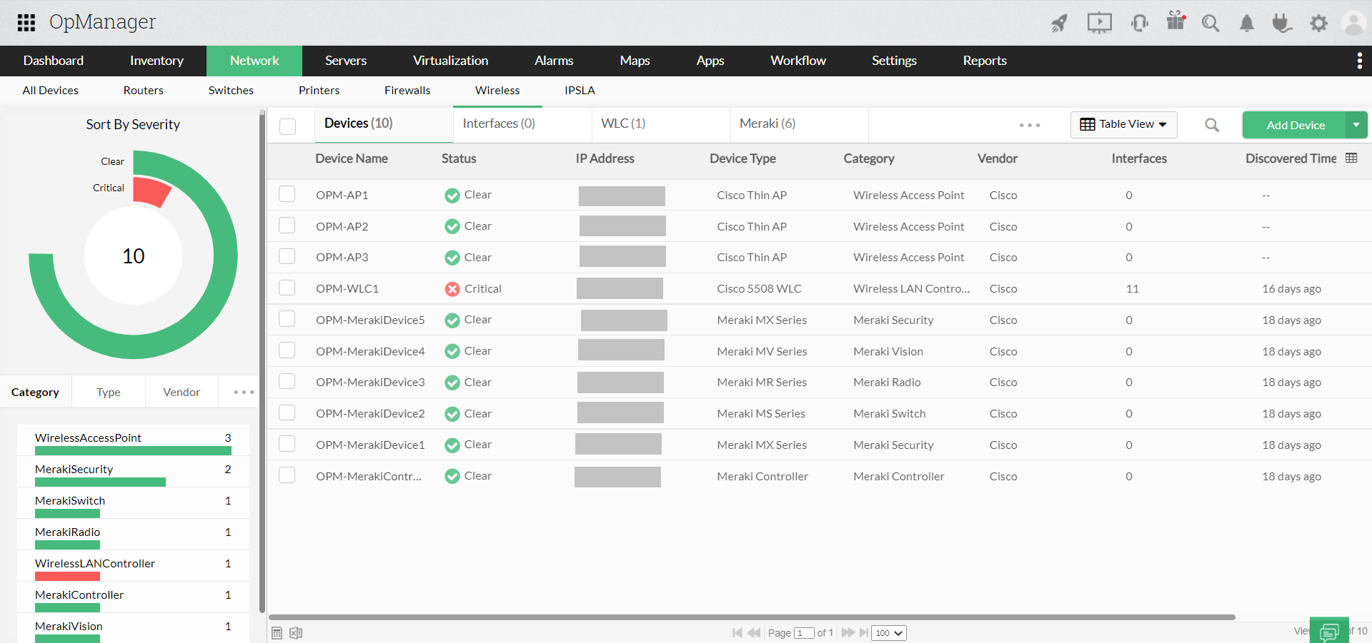 WiFi monitor- ManageEngine OpManager