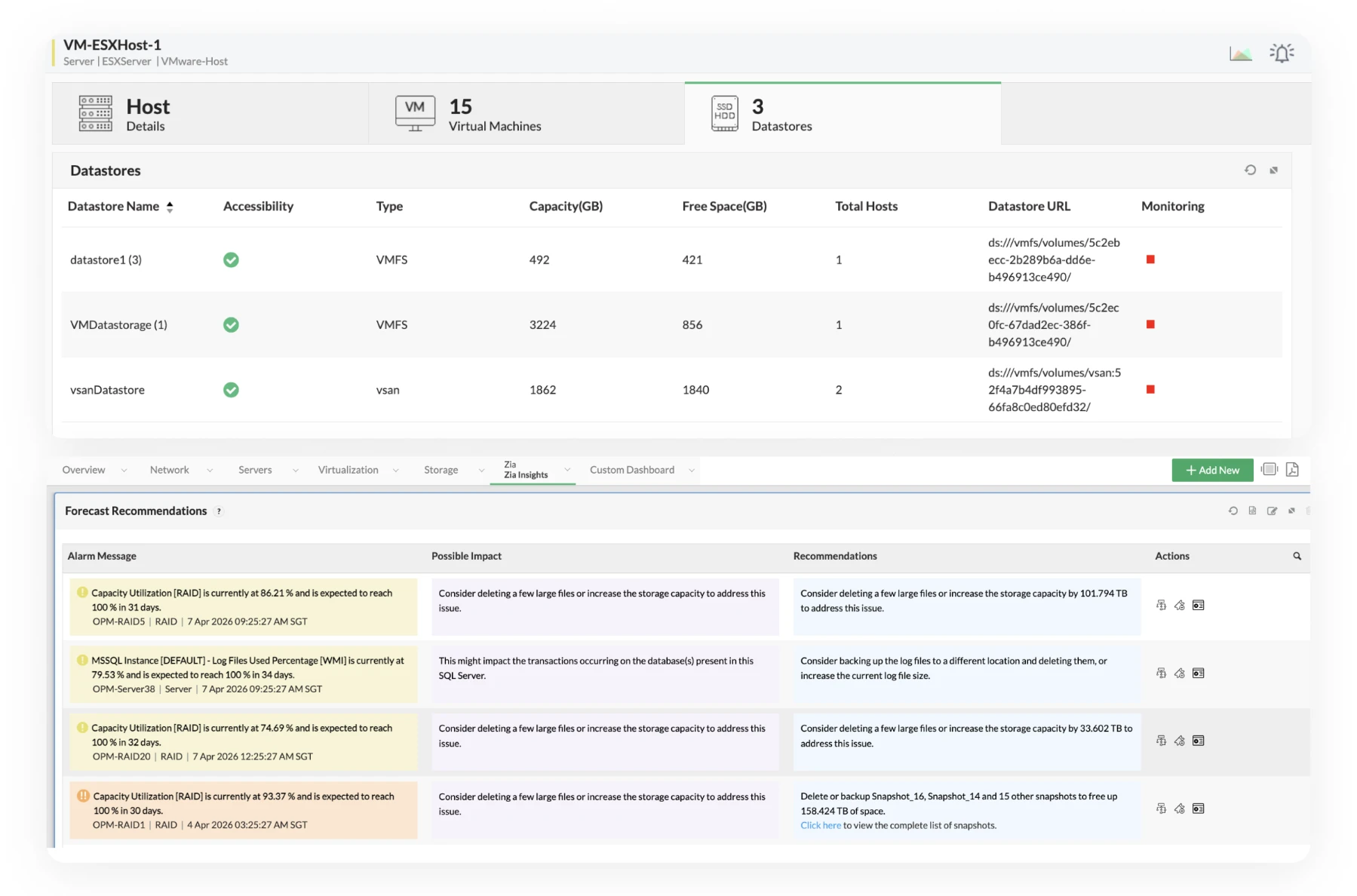 Datastore and Storage Visibility