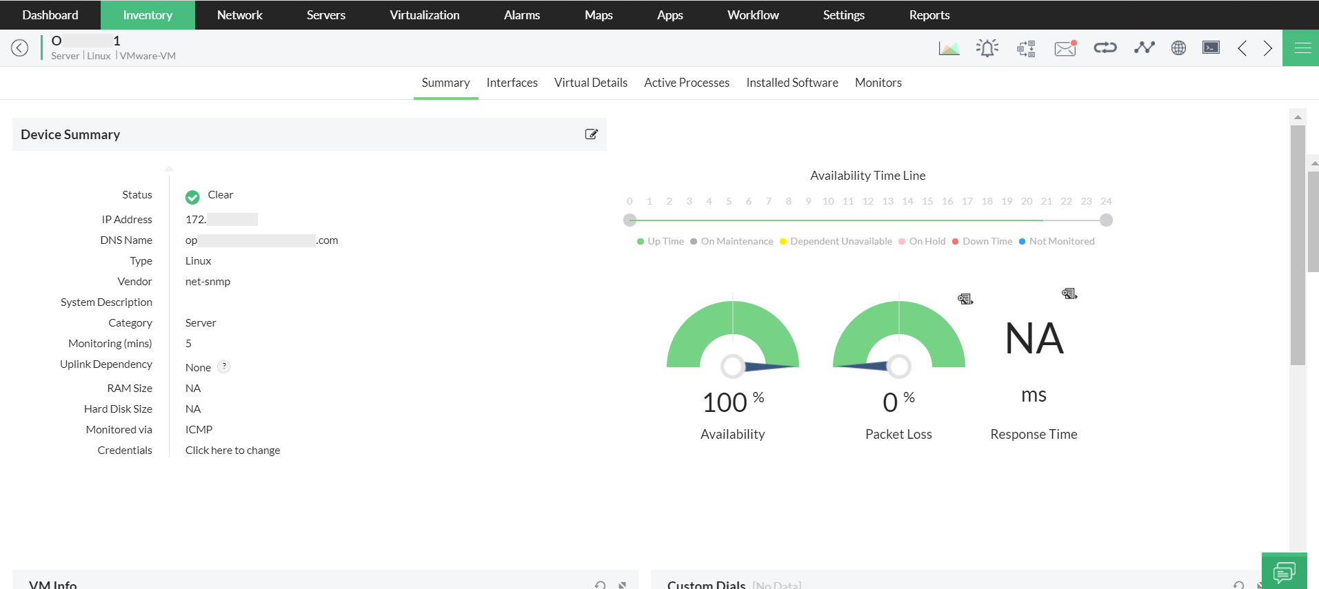 Monitoreo de servidores VMware ESX - ManageEngine OpManager