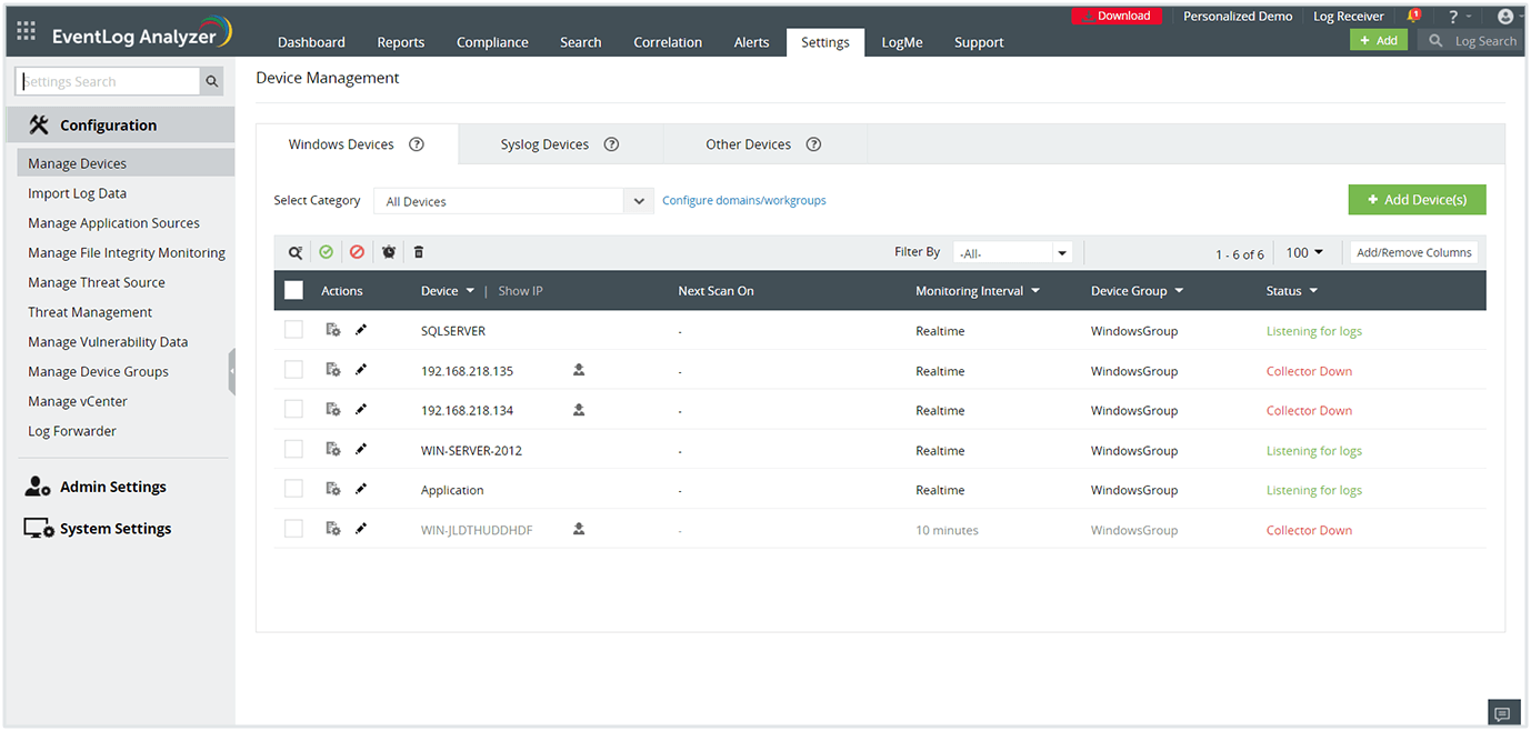 Auto discovery and collection of Windows event logs