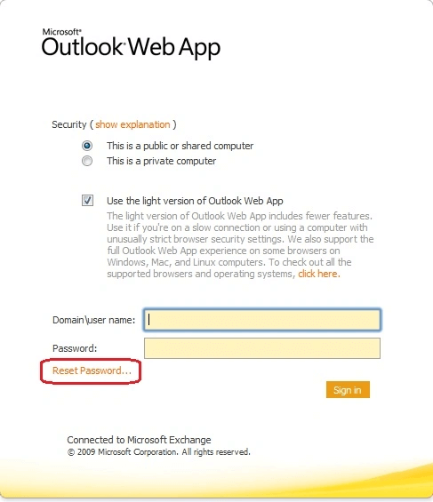 Zelfbediening Outlook webtoegang