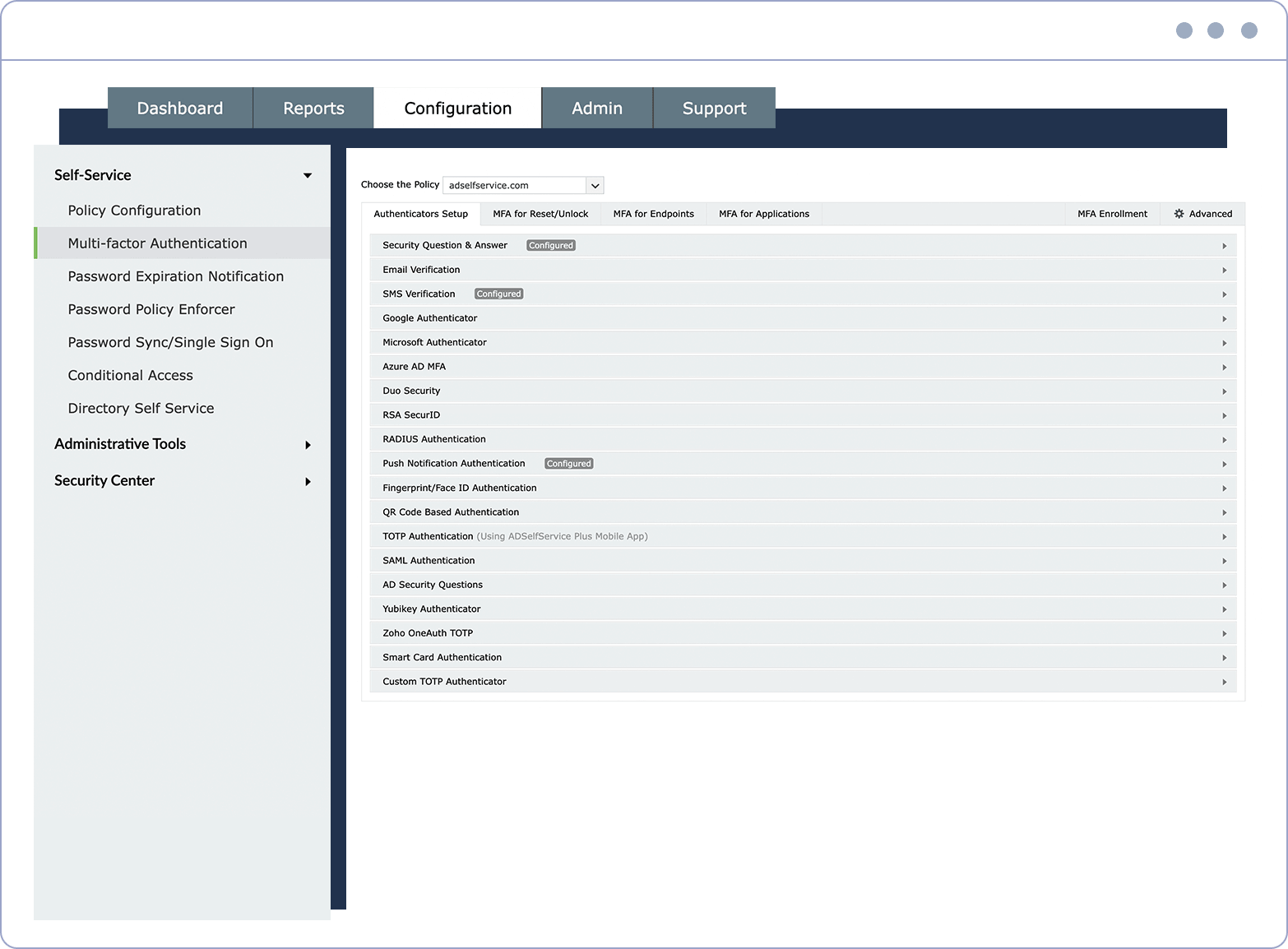 Breed scala aan MFA-authenticators