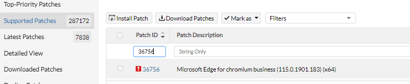 Edge Fatal Error | ManageEngine Patch Manager Plus