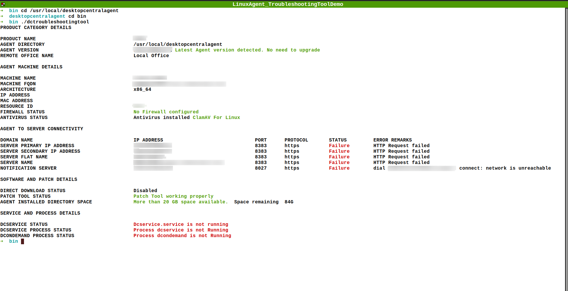Linux Agent Troubleshooting Tool | ManageEngine Patch Manager Plus