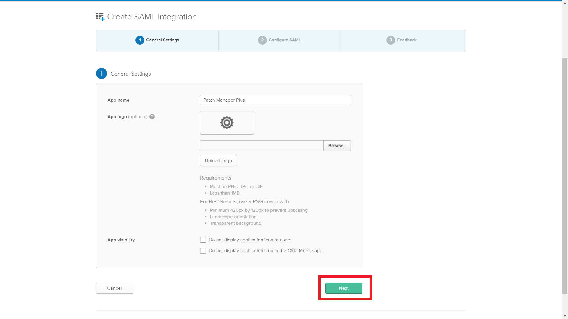 SAML for Okta | ManageEngine Patch Manager Plus