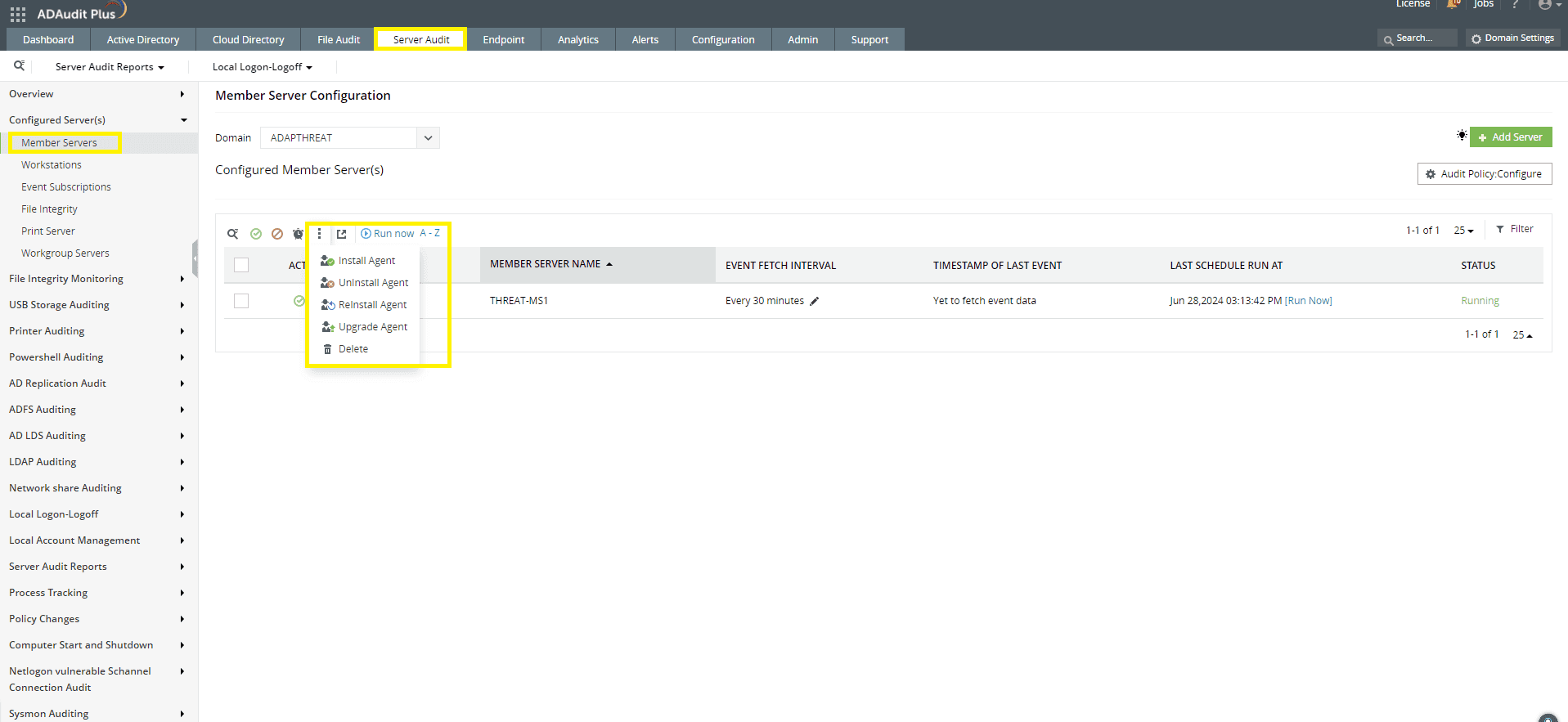Konfiguracja agenta ADAuditPlus