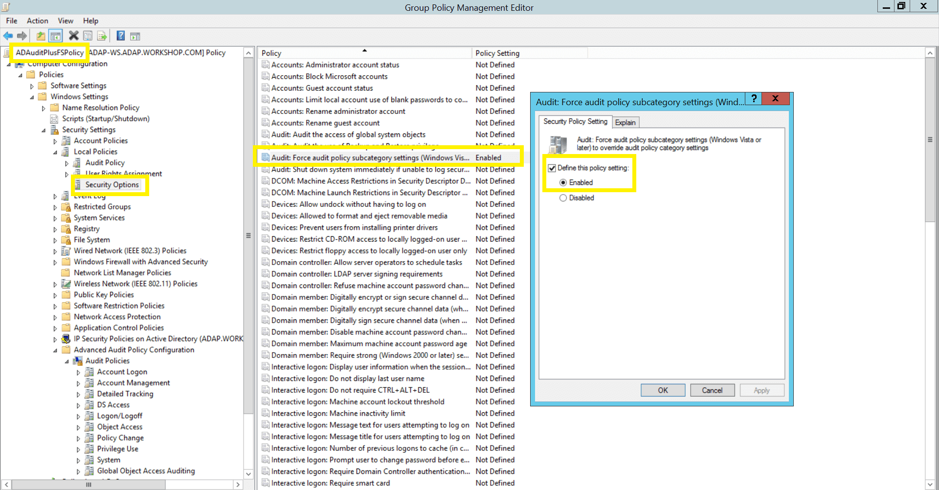 Skonfiguruj polityki audytu