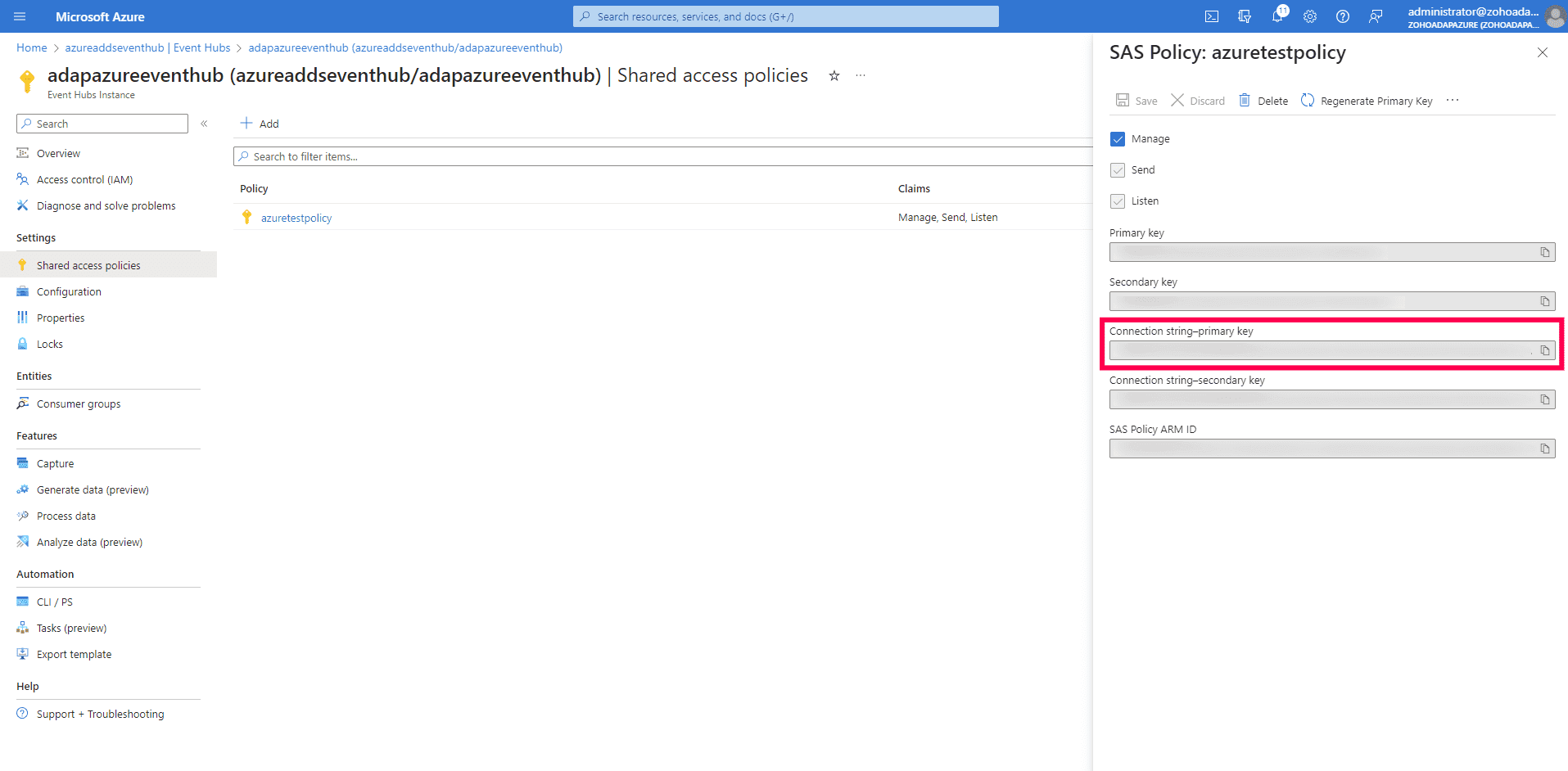 Łańcuch połączenia – klucz główny