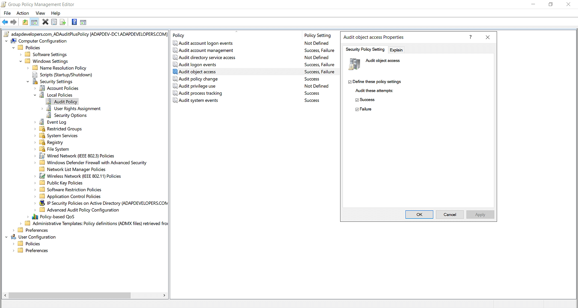 Skonfiguruj audyt AD CS