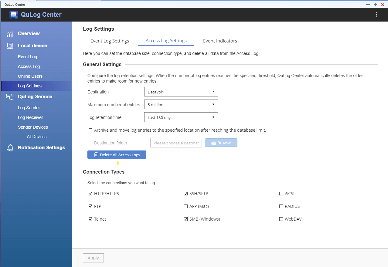 Konfiguracja audytu QNAP NAS