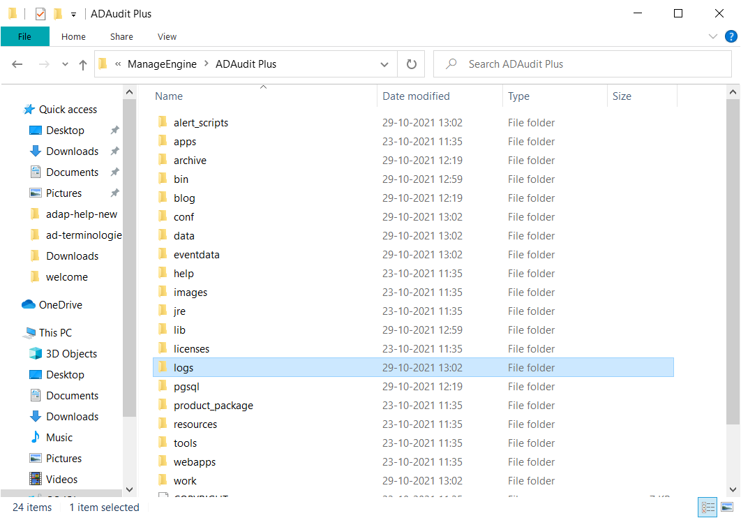 Utwórz plik wsparcia ADAudit Plus