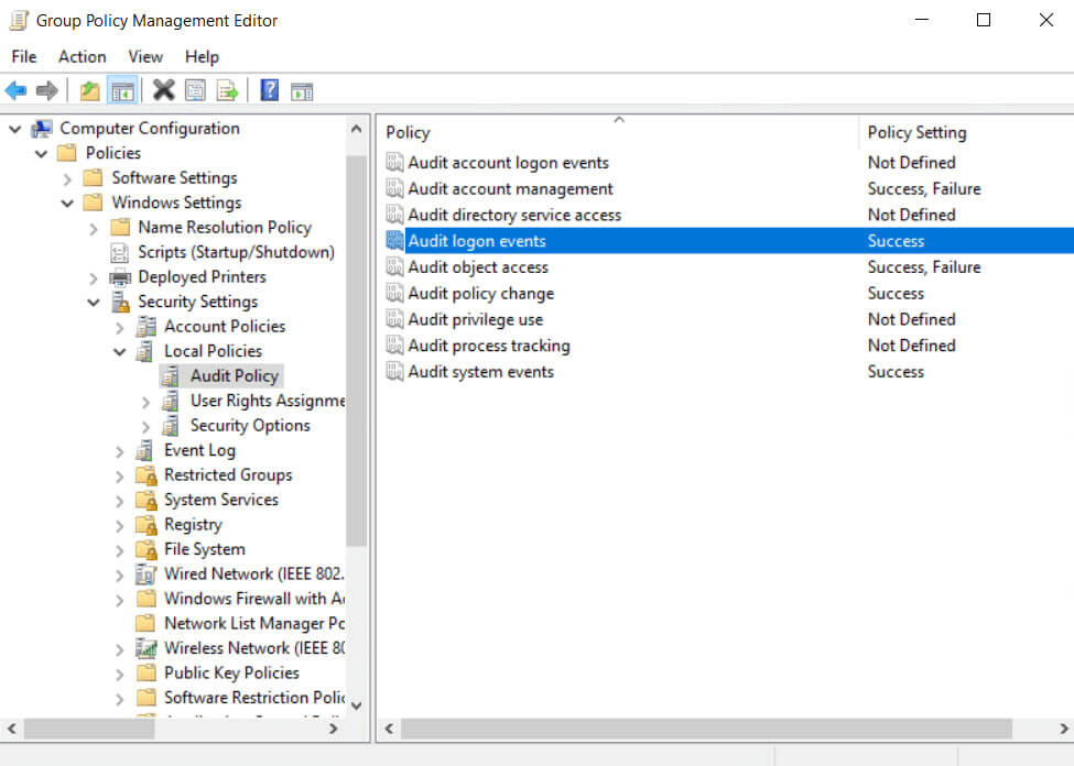 Skonfiguruj politykę audytu - Proces ręczny