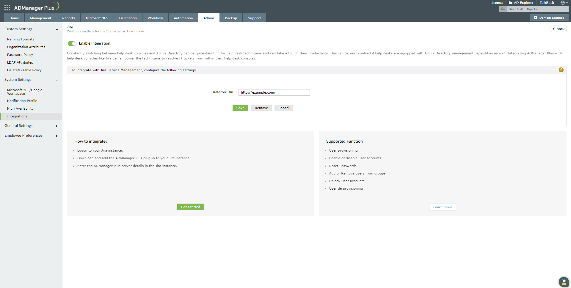Ustawienia integracji Jira