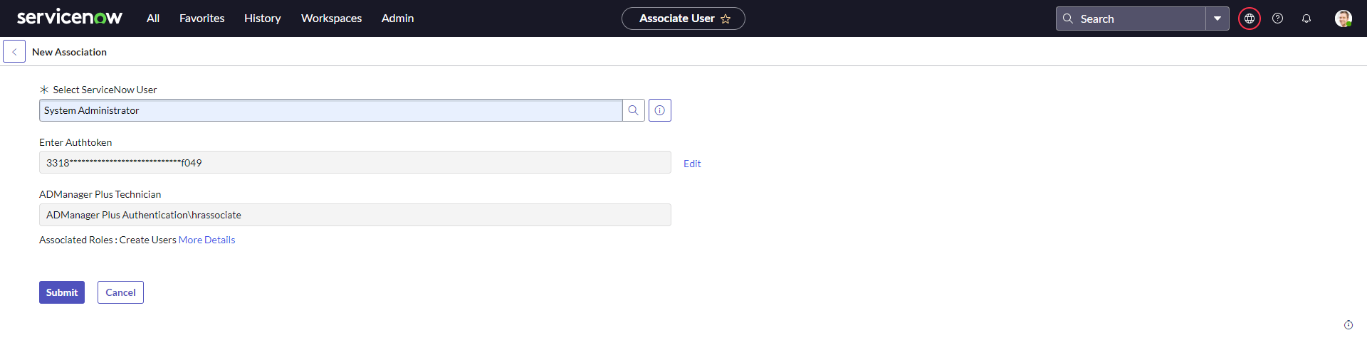 Ustawienia ServiceNow