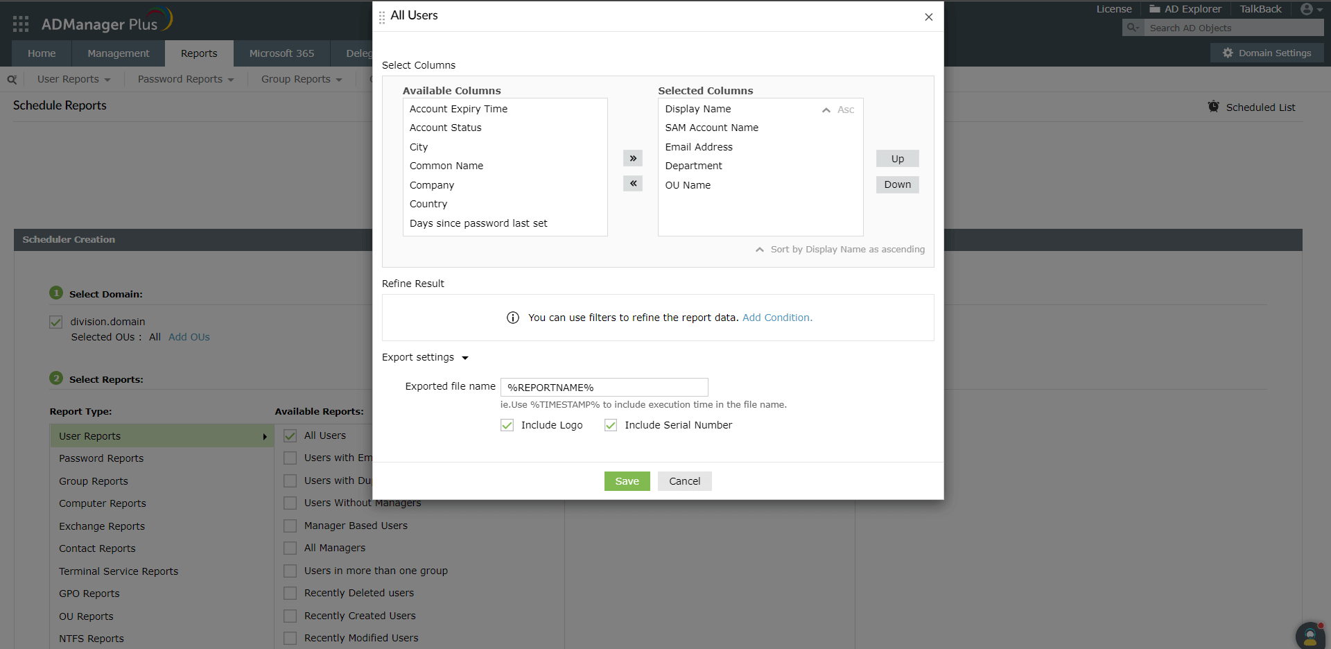 Planowanie raportów