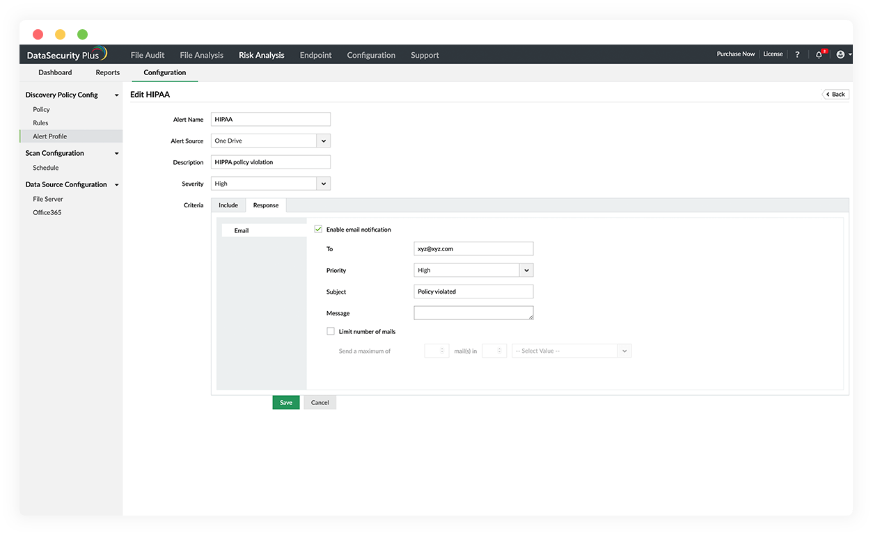 Powiadomienia o naruszeniach zasad.